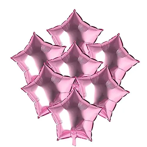 10 Pieces 18 inch. Pink Star Helium Foil Balloon for Baby Shower Wedding and Engagement Party Decoration