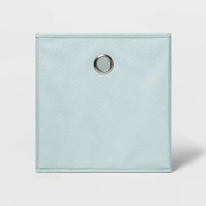 11″ Fabric Cube Storage Bin Mint – Room Essentials™ Square, Folds Flat, 11 Inch System Compatible, Decorative
