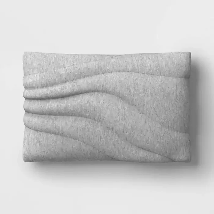 12″ x 18″ Lumbar Cotton Jersey Quilted Puff Throw Pillow Gray – Room Essentials™