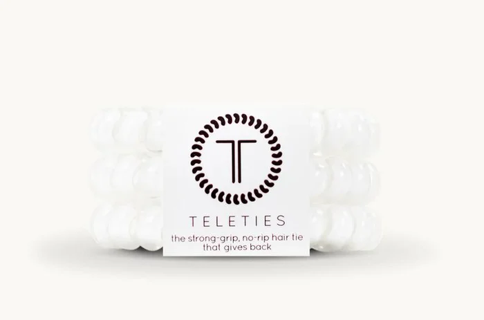 3 Pack Hair Ties Large Coconut White