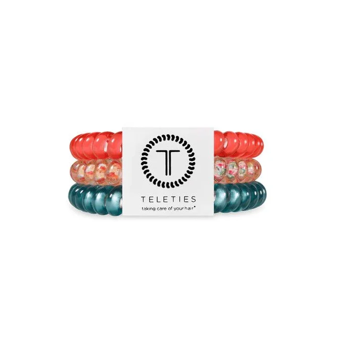 3 Pack Hair Ties Small Coral Craze