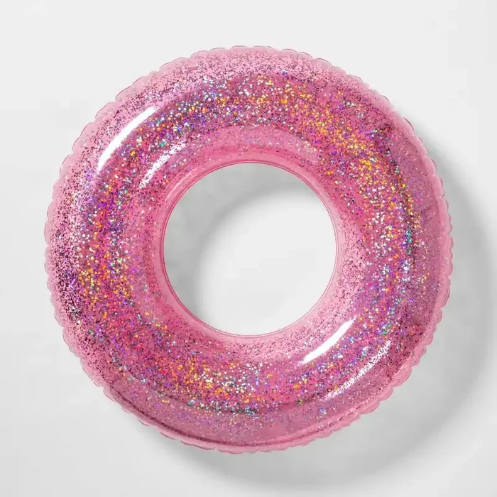 36″ Inflatable Glitter Swim Tube – Pink – Sun Squad™