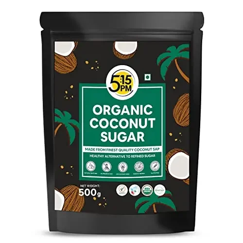 5 15PM Organic Coconut Sugar 500gm Unrefined Sugar Natural Sweetener Gluten Free 100% Pure & Healthy Sugar Alternative 500g