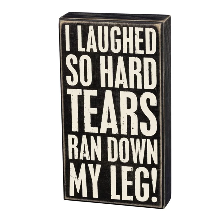 “Tears Ran Down” Box Sign