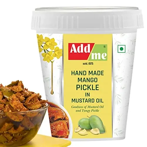 Add me Aam ka achar Home Made 500 gm Hand Made kacchi Kairi Mango Pickle in Mustard Oil jar