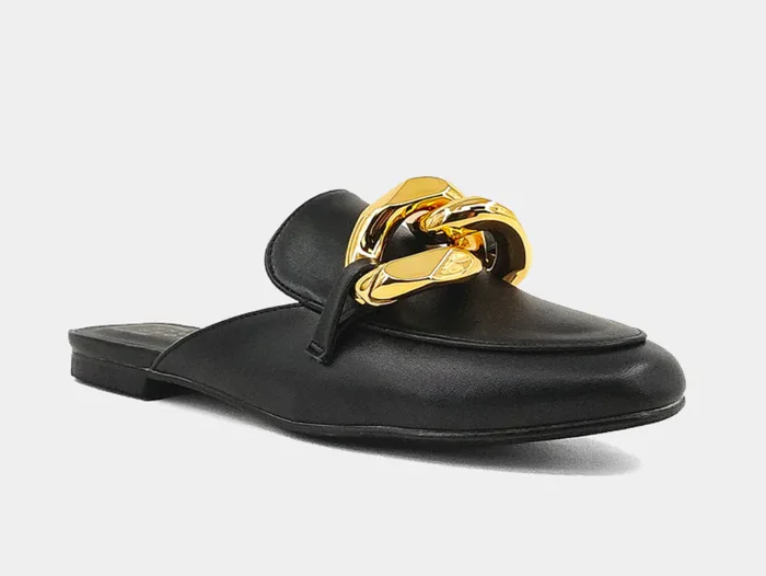 Alexis Black Loafer Mules