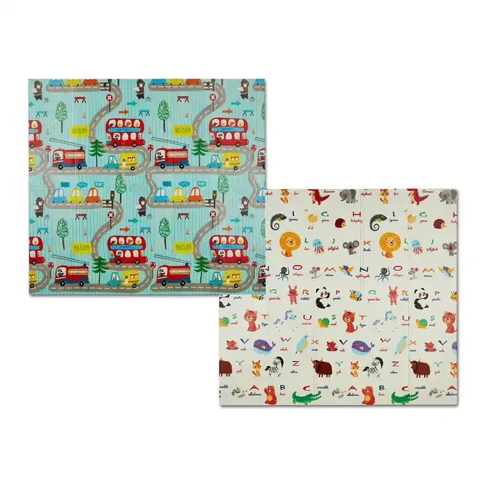 Amazon Brand – Supples Alphabet Theme Reversible Mat for Babies, Double Sided, Waterproof, Soft Cushioning, Portable, Baby Safe (Multicolour)