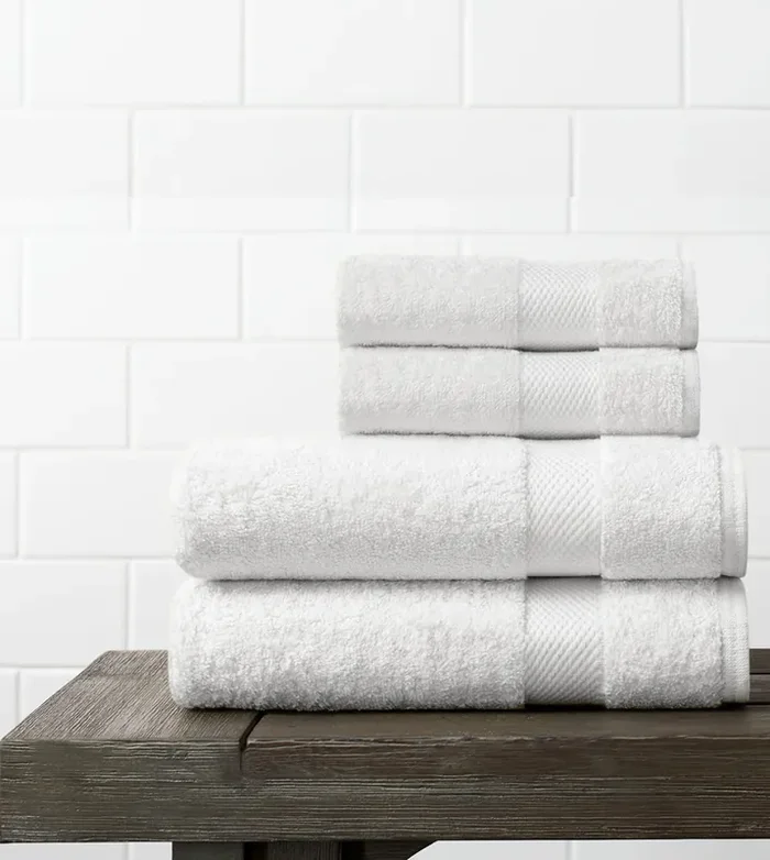 Amouve 100% Organic Cotton Bath Towel, Super-soft, Luxurious, 700 GSM – White