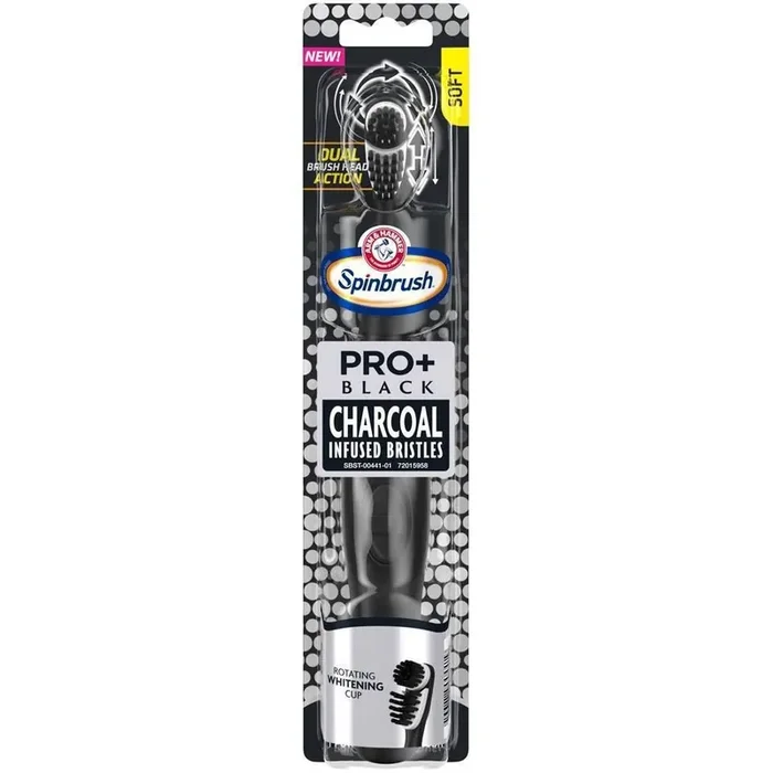 ARM & HAMMER Spinbrush Pro+ Black Charcoal Toothbrush
