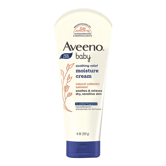 Aveeno Baby Soothing Relief Moisture Cream 227g 24-Hour Protection for Dry, Itchy or Sensitive Skin Natural oat extract Fragrance-free, paraben-free, Hypoallergenic US 1 Pediatrician recommended