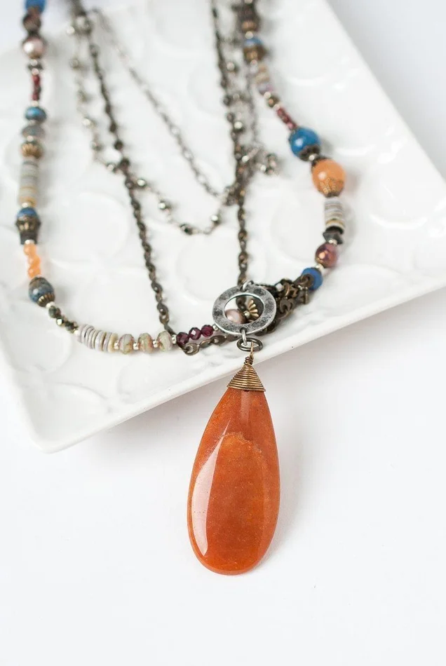Awaken Leather Multistrand Collage Necklace