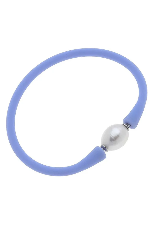 Bali Freshwater Pearl Silicone Bracelet – Lilac