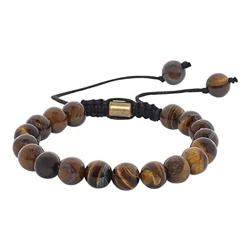 Bamboology Real Tiger Eye Stone Healing Bracelate Diameter(16Cm) Beads Natural Certified Stone Bracelet