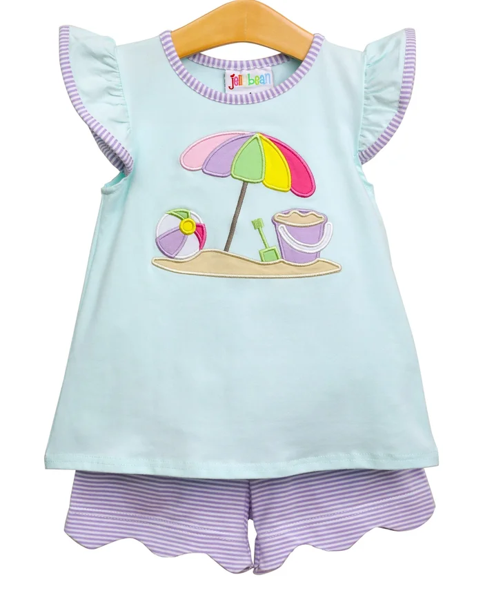 Beach Umbrella Scallop Short Set by Jellybean by Smock Candy