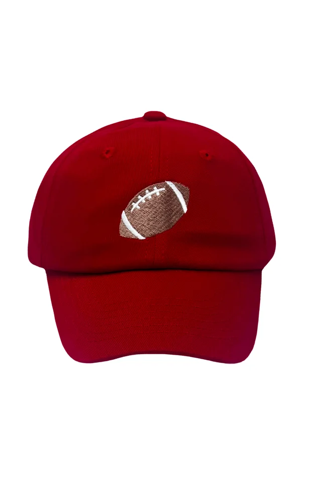 Bits & Bows Football Bow Baseball Hat: Youth (2-7 y.o.)