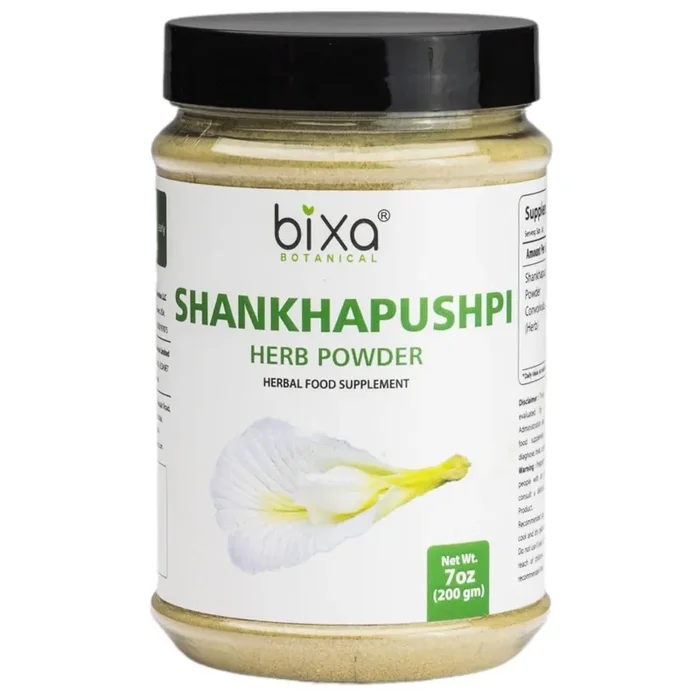 Bixa Botanical Shankhpushpi Powder – 200 Gm (Convolvulus Pluricaulis) – Memory Booster & Stress Reliever, Herbal Supplement For Brain Function Support (Brain Tonic)