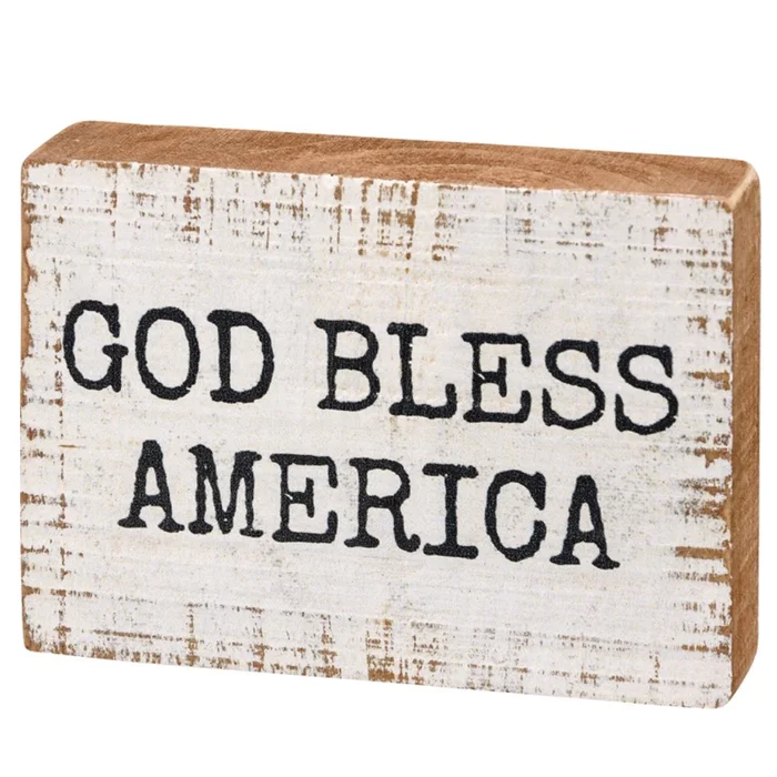 Block Sign “God Bless America”