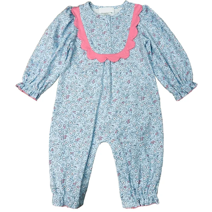 BLUE FLORAL BUTTERFLY BUSH ROMPER