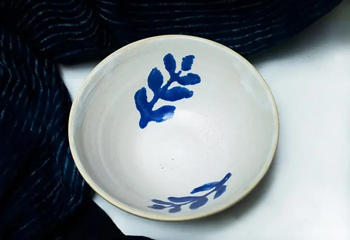 Blue Leaf Pasta Bowl