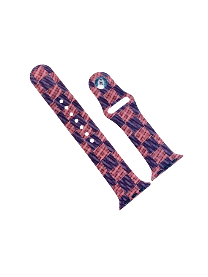 Brown Checkered Smart Watch Band