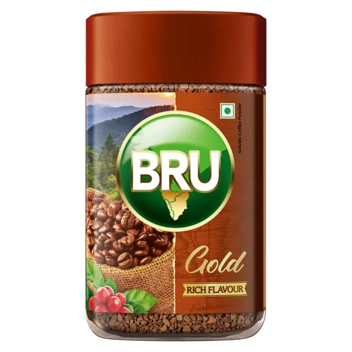 Bru Gold Premium Freeze Dried Coffee Powder Bottle Experience Intense Coffee Taste Aromatic Instant Coffee 100 Gram