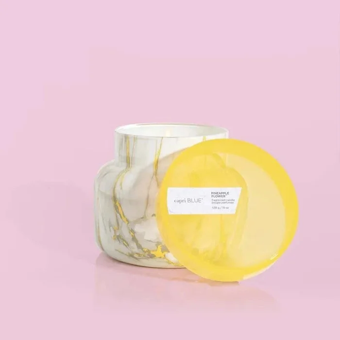 Capri Blue Pineapple Flower – 19 oz Marble Candle