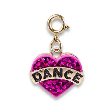 CHARM IT® Gold Glitter Dance Heart Charm