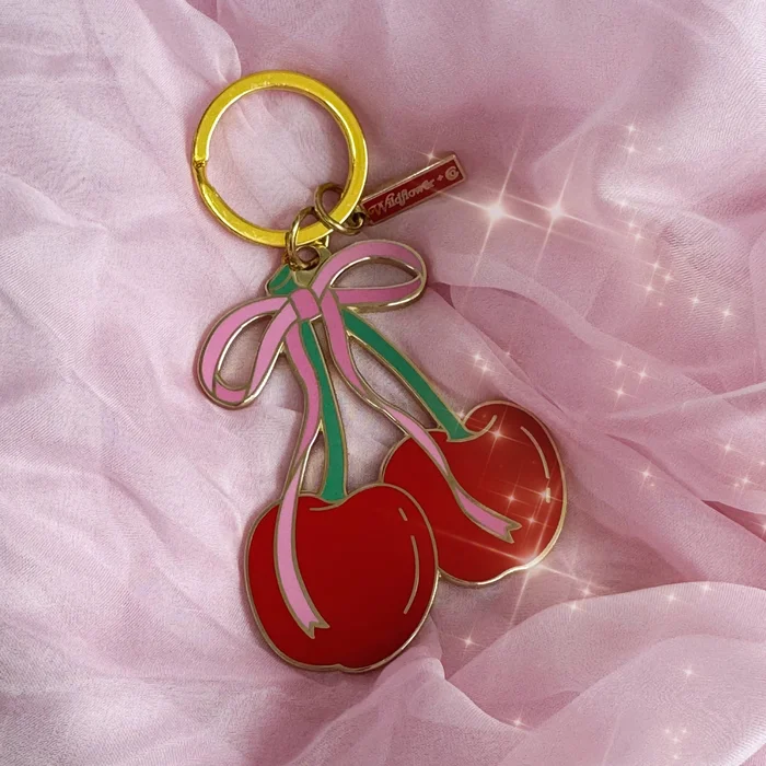 Cherry Bow Enamel Keychain | Accessories | Ringgold’s Gift Shop