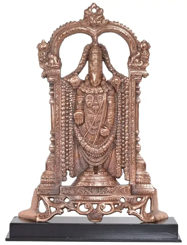 CHURU SILVERWARE Handicraft God Tirupati Balaji Sri Venkateswara Idol (30 cm x 9 cm x 40 cm Brown) Metal