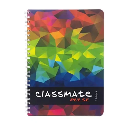 Classmate Soft Cover 6 Subject Spiral Binding Notebook Single Line 300 Pages ( Assorted )