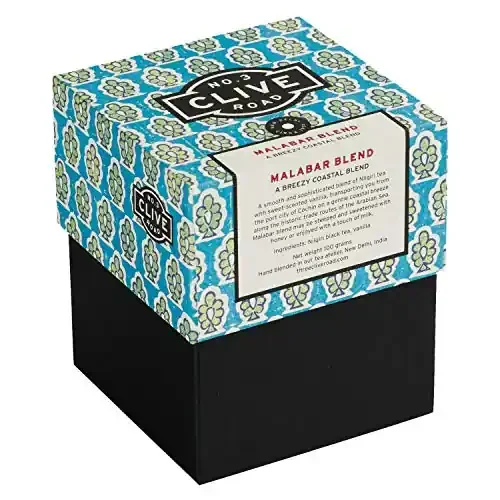 Clive Road Black Tea With Vanilla – 50+ Cups, Premium Tea Box, Nilgiri Tea Blended Using Natural Vanilla, Delicious Dessert Tea, No added Sugar, Brew as Hot or Iced, 100% Pure Black Loose Tea, 100 g