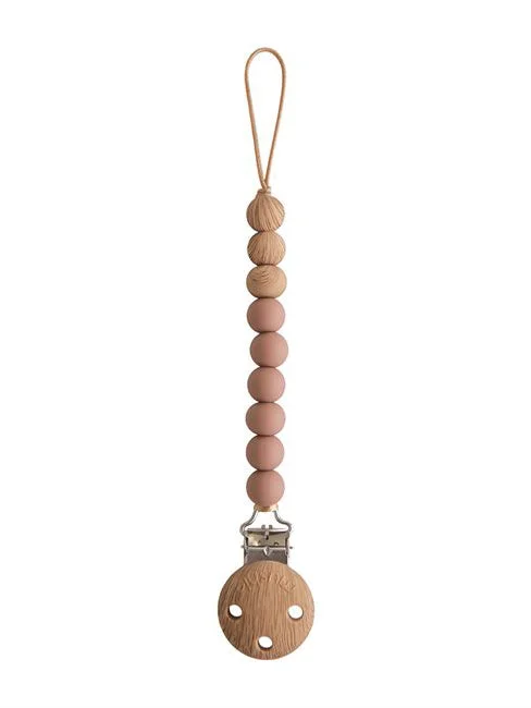 Cloudy Mauve Eva Pacifier Clip