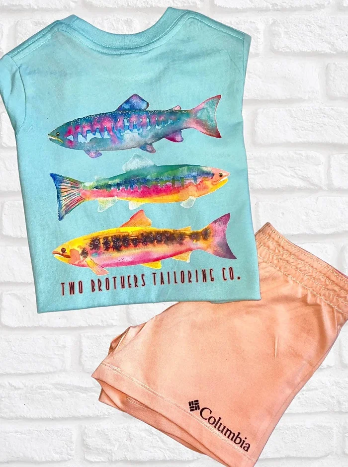 Colorful Fish Mint Tee: 3t