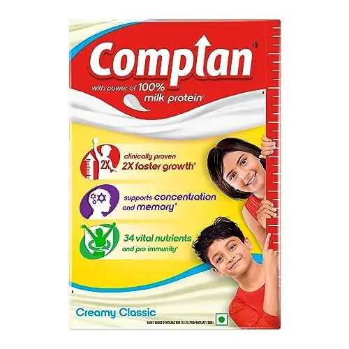 Complan Nutrition Drink Powder for Children, Creamy Classic Flavour, 500 g Carton Nutrition drink for kids with protein & 34 vital nutrients