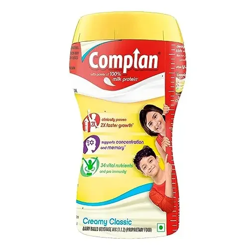 Complan Nutrition Drink Powder for Children, Creamy Classic Flavour, 500 g Jar Nutrition drink for kids with protein & 34 vital nutrients