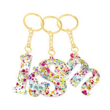 Confetti Pop Initial Keychains