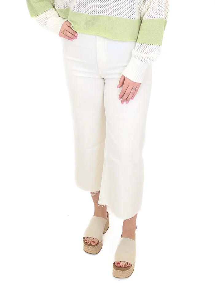 Cropped Straight Leg Pants – Bone