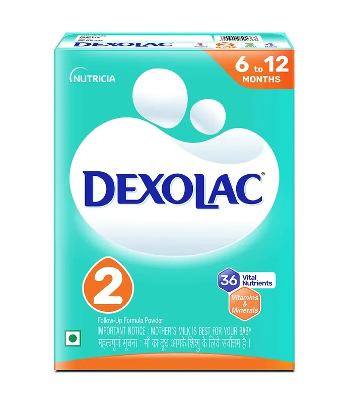 Dexolac Follow Up Infant Formula Milk Powder for Babies – Stage 2 (6 to 12 months) – with 36 Vital Nutrients – 400gms – BIB Pack