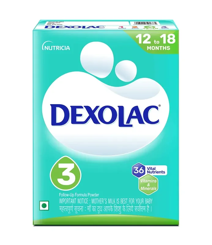Dexolac Follow Up Infant Formula Milk Powder for Babies – Stage 3 (12 to 18 months) – with 36 Vital Nutrients – 400gms – BIB Pack