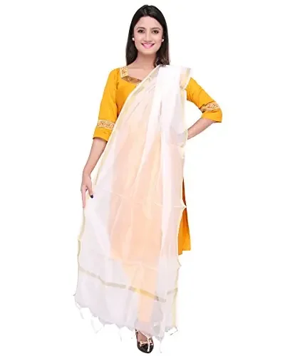 DUPATTA BAZAAR Indian Plain Silk DupattaStole Scarf Chunni for Woman