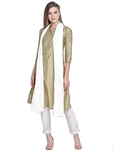 DUPATTA BAZAAR Woman‘s Chiffon Dupatta with lace on border.