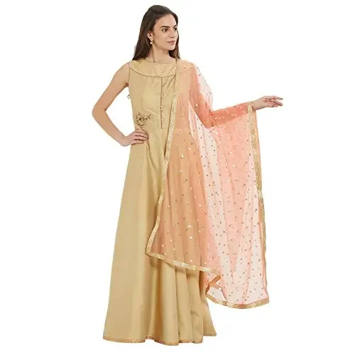 DUPATTA BAZAAR Woman‘s Net Dupatta with Embroidery.