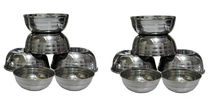 Dynore 12 pcs Stainless Steel sabji Bowls