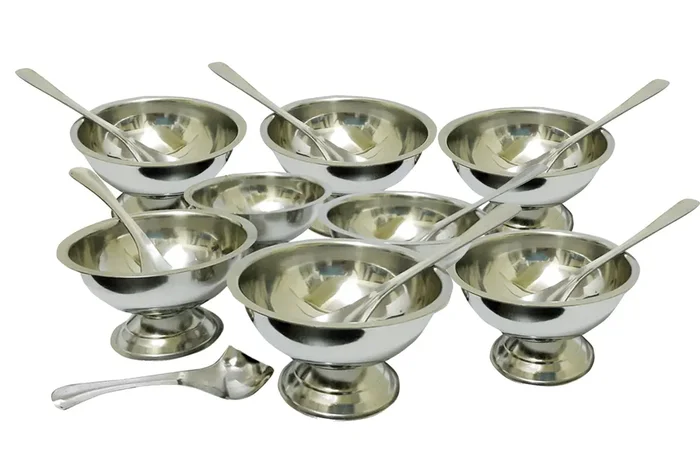 Dynore 16 Piece Set of Ice-Cream Cups,Soup Bowl with Ice Cream Spoon – 8 Piece Each