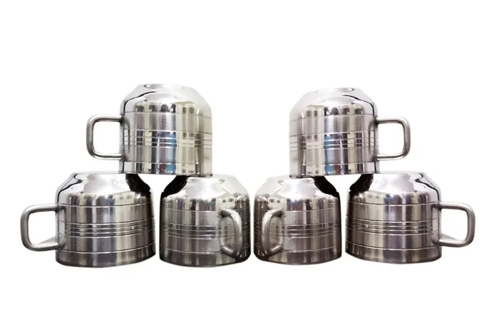 Dynore 6 pc Double Wall Tool Touch Tea/Coffee Cups
