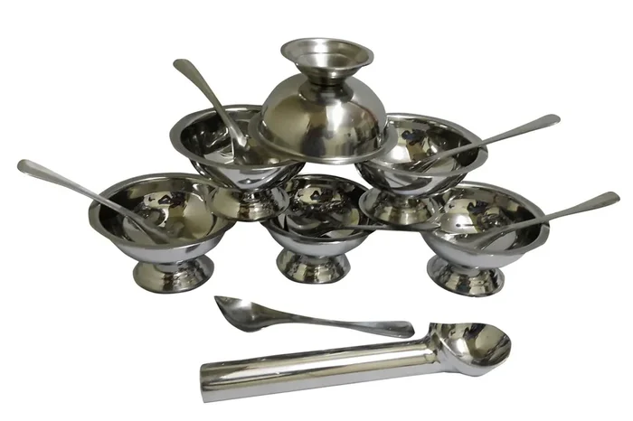 Dynore Set of 13-6 Piece ice Cream Cups/Soup Bowl and 6 ice Spoon with 1 Heavy Gauge ice Cream Scoop