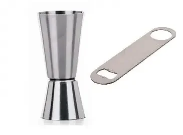 Dynore Set of 2 Stainless Steel Bottle Opener with Tall peg Measure 30/60