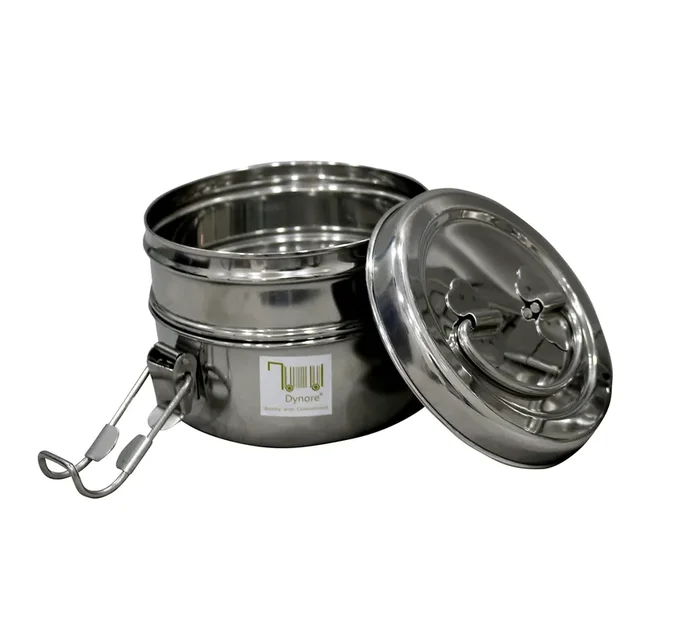Dynore Stainless Steel Clip Tiffin for 2 Compartment