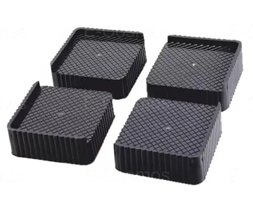 E-COSMOS Refrigerator Stand Washing Machine StandFurniture Base StandFridge Stand for Single Door and Double Door (Black) (Pack of 4) Medium