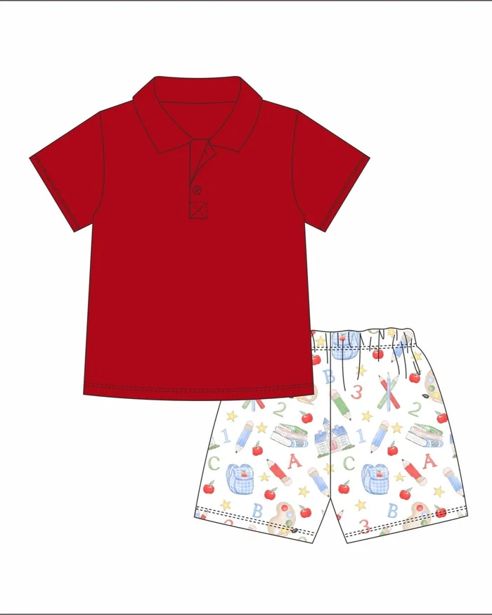 Easy as ABC Polo Short Set